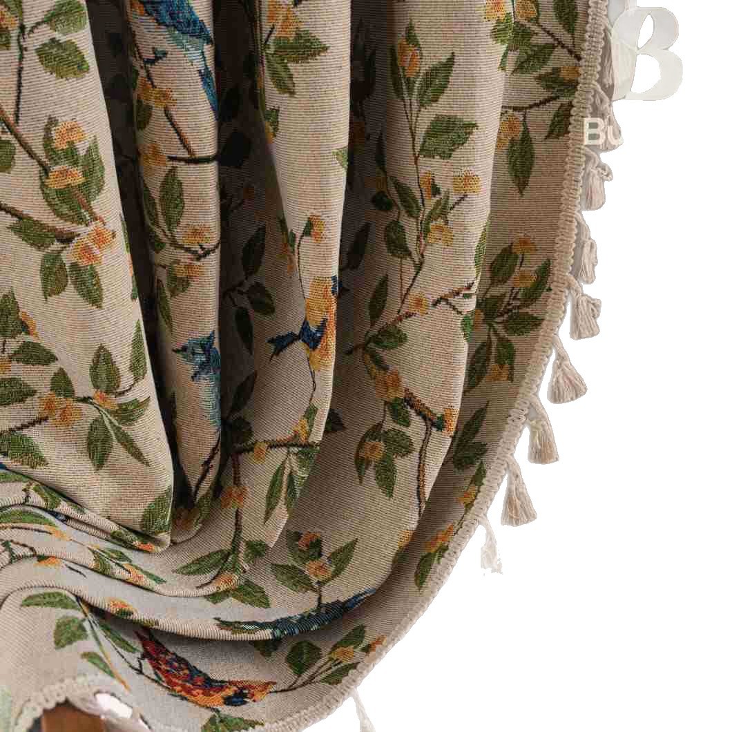 Rideau occultant paisley pour chambre vert style rustique_voghion.com