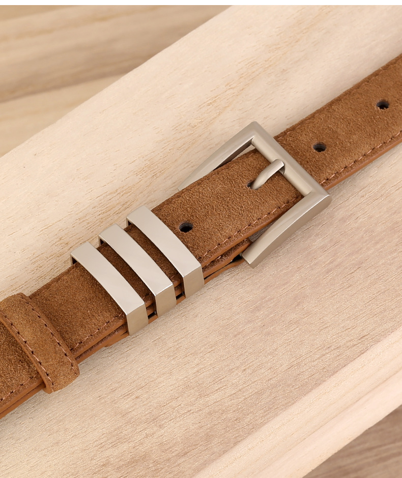 96g Weight Simple Style Solid Color Alloy Cow Suede Leather Plating Women's Leather Belts