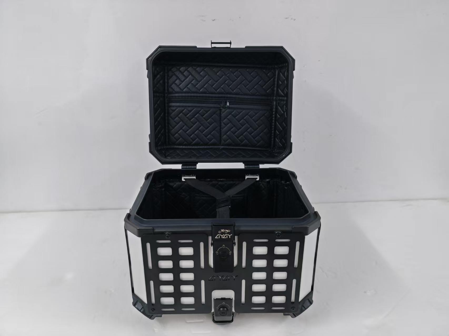 45L aluminum alloy tail box, non-expanding, white model, motorcycle trunk