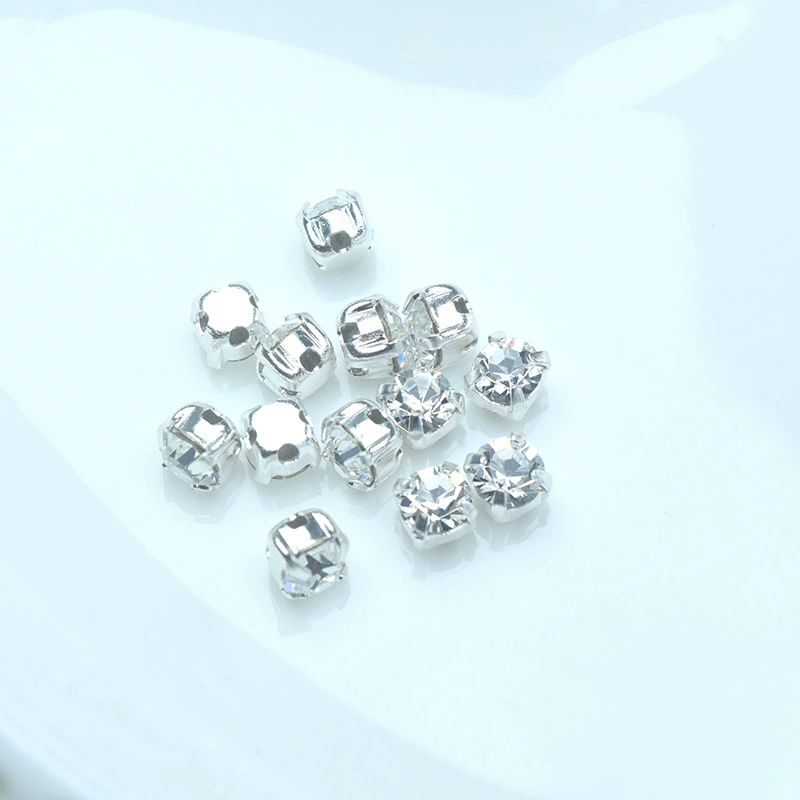 H6YU Чехия Блока Osa импортный палец 3mm4mm ручной бусиновый материал медный коготь держание цвета серебристое покрытие