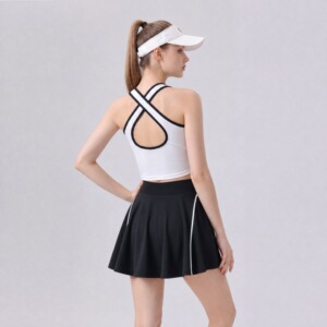 AYM043967 Cross-Back Sports Bra High-Waist Anti-Exposure Skirt 2-Piece Set Aoyema wholesale