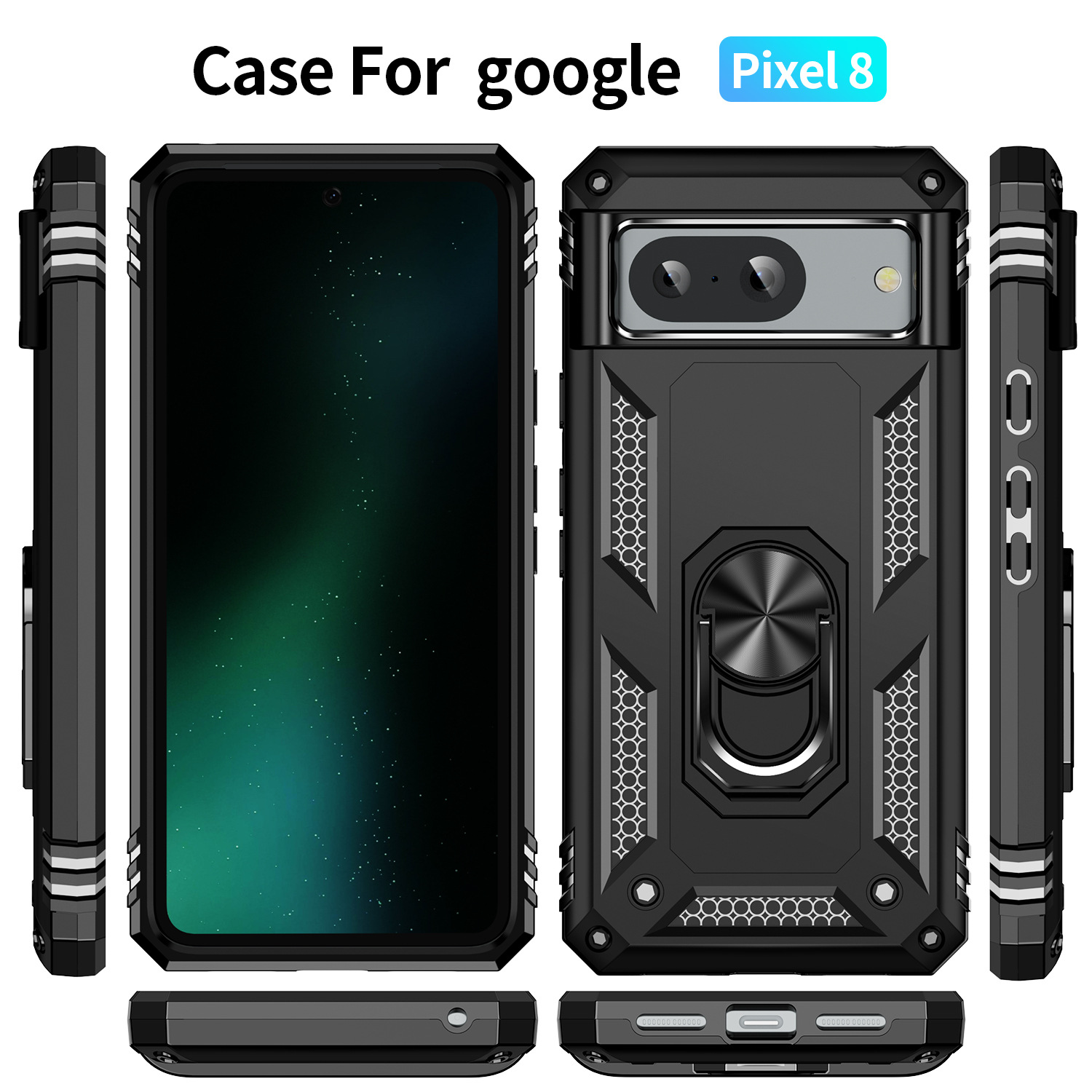 Çavuş düşmeye karşı korumalı sınır ötesi uygulanabilir Google Pixel 9 Pro XL Google Pixel 8A braketli cep telefonu kılıfı