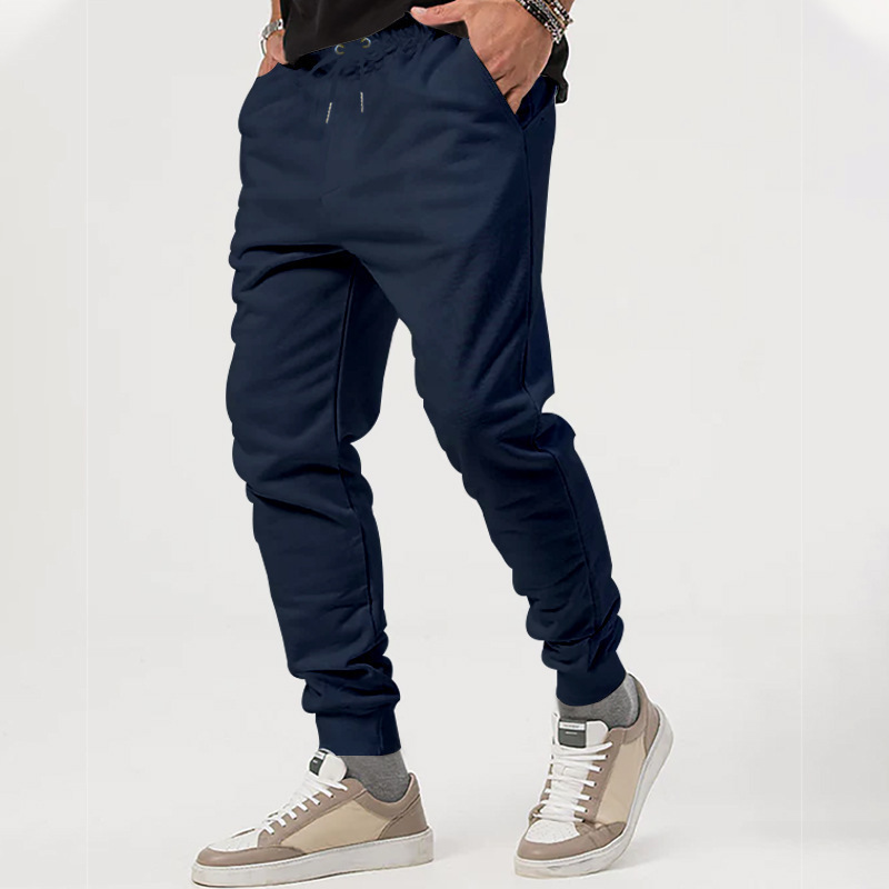​​Men's Slim-Fit Jogger Pants - Stretch Cotton Blend With Drawstring Waist, Versatile For Casual & Light Exercise (S-XXXL, Navy/Black/Olive Green)​​_voghion.com