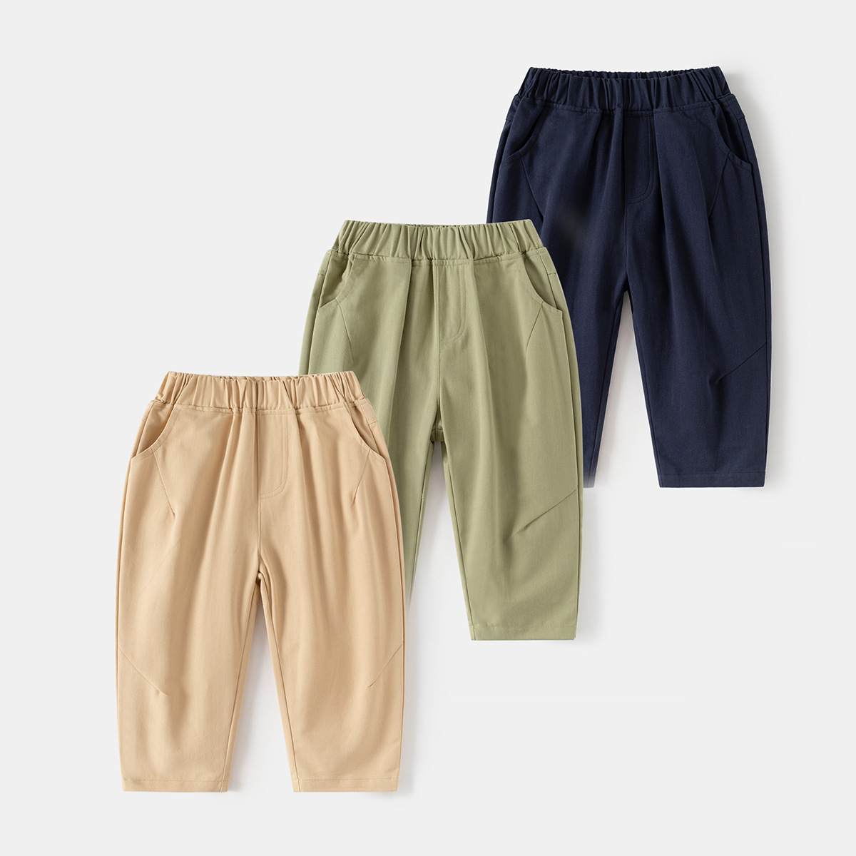 Children's solid fashionable trousers for boys