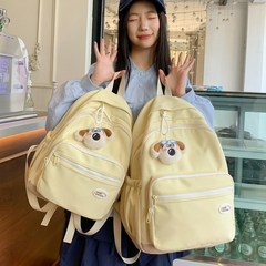 韓国風日本インソリッドカラーシンプルファッション多用途大容量中学生大容量ランドセルバックパック