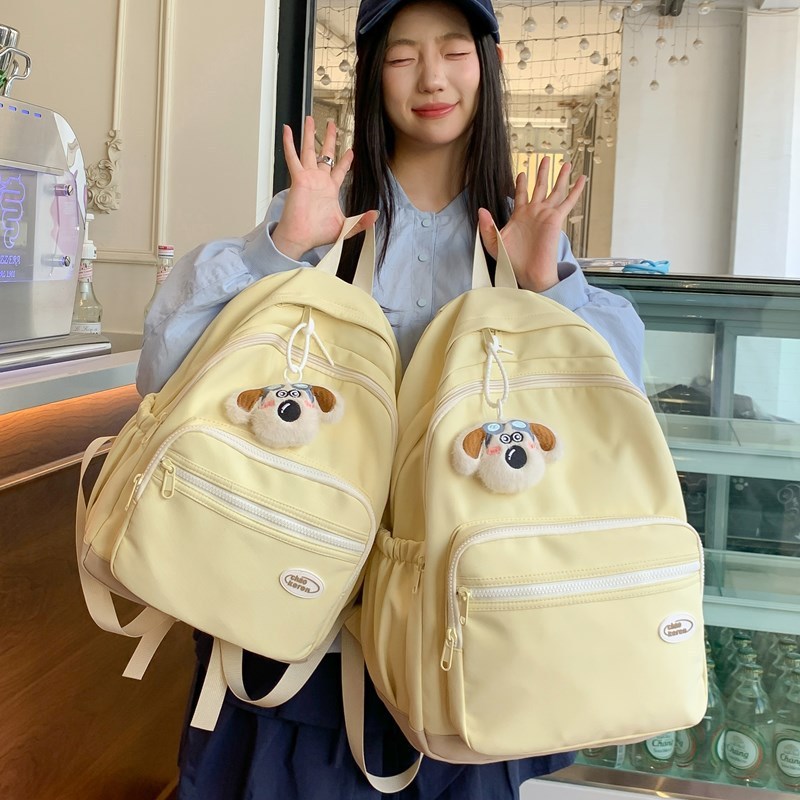 韓国風日本インソリッドカラーシンプルファッション多用途大容量中学生大容量ランドセルバックパック|undefined