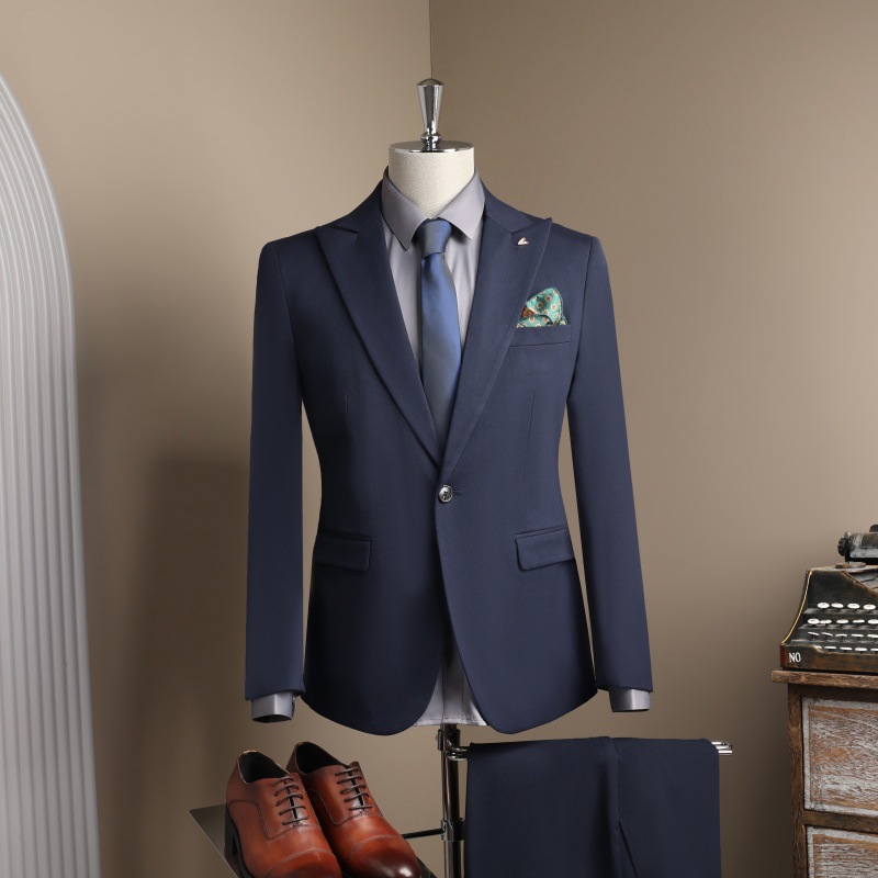 Men's Clothing Single Button Casual Business Suit For Wedding Grooms And Groomsmen High-End Formal Wear Skinny_viptrois.com