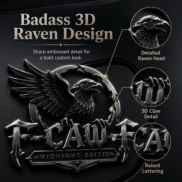 Midnight Edition Metal 3D Car Body Sticker F-Caw-F "Midnight Edition" Metal Emblem