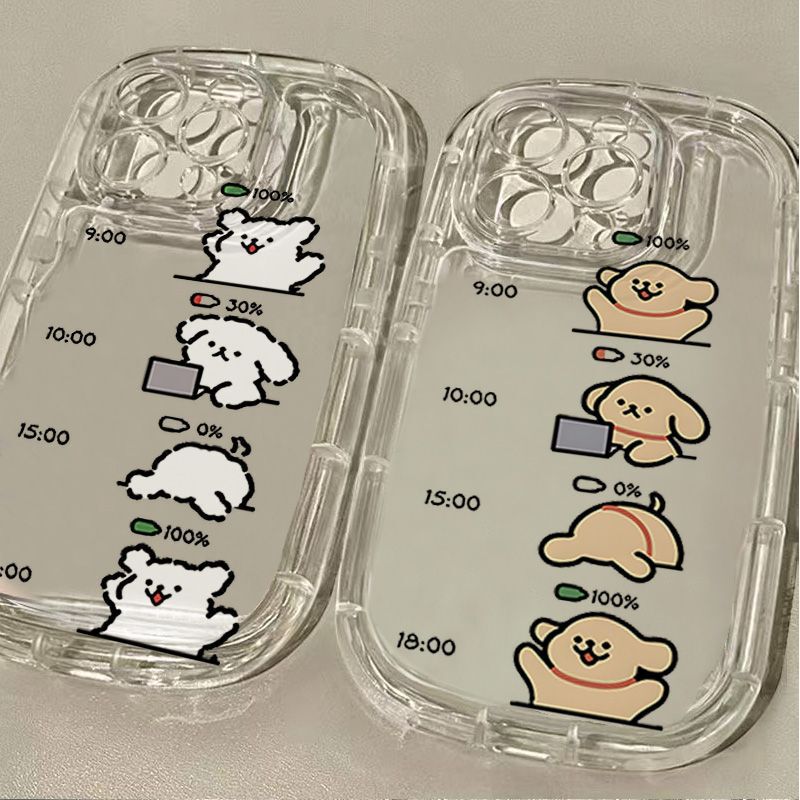 Work dog for Apple 14Promax mobile phone case iPhone15/13/12/11 transparent soap case soft