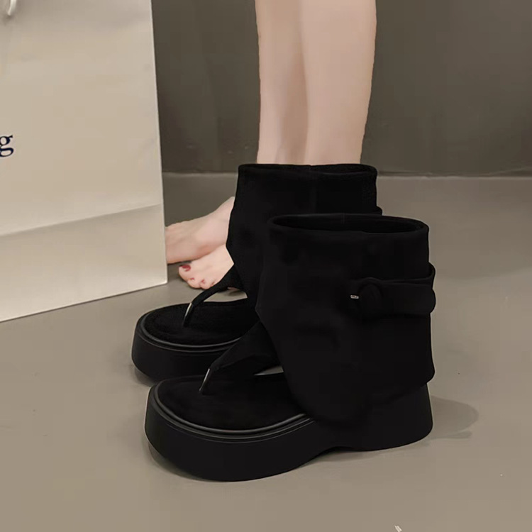 Thick-Soled Popular Trouser Sandals for Women, Summer New Style, Small Height-Increasing Sandals, Soft-Soled Versatile Flip-Flops Short Boots Thick-Soled Popular Trouser Sandals for Women, Summer New Style, Small Height-Increasing Sandals, Soft-Soled Versatile Flip-Flops Short Boots