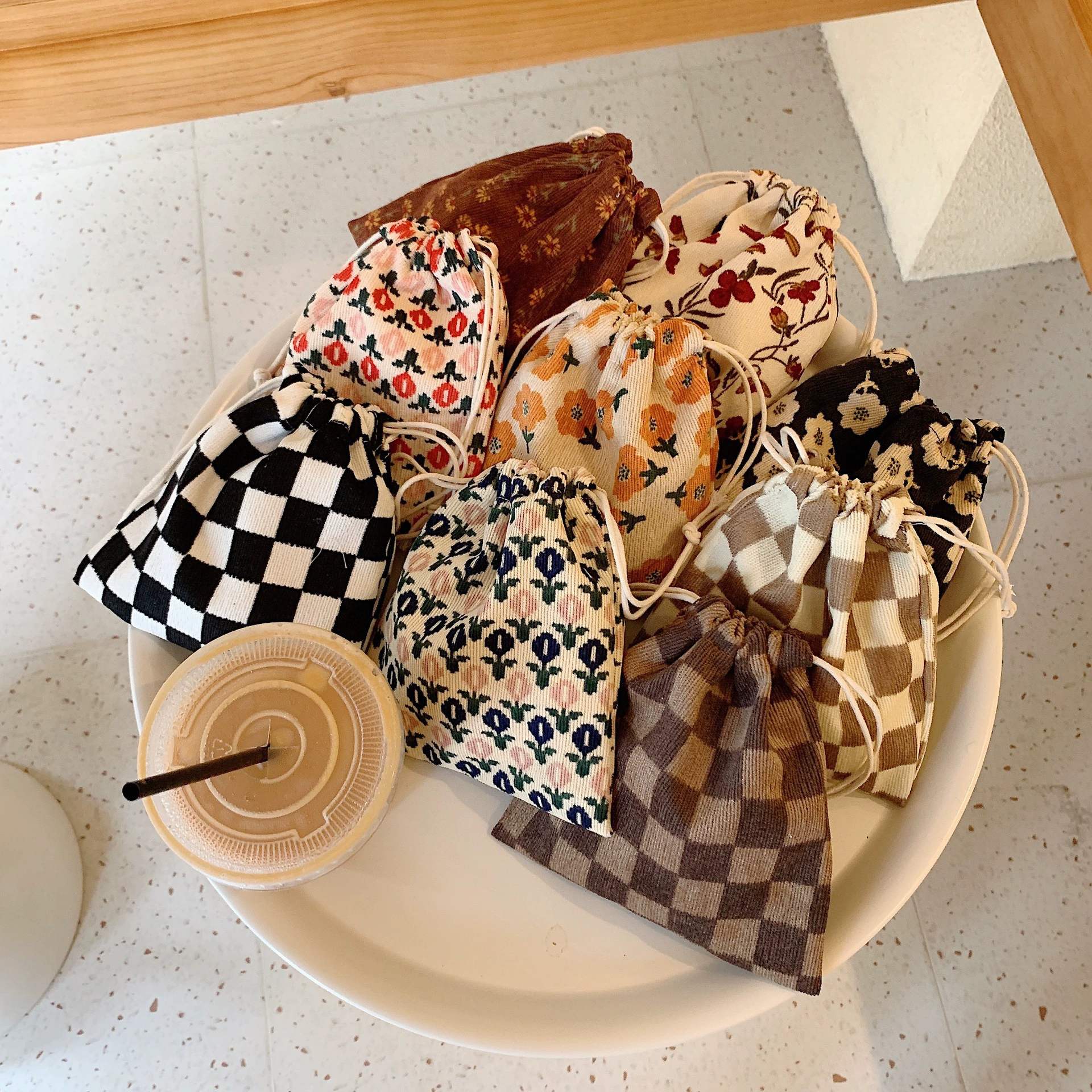 25132 Шнурок Карман на шнурке Милая Ручная Маленькая Тканевая Сумка Женская Студенческая Сумка Подарочная Сумка Студенческая Разное Хранение