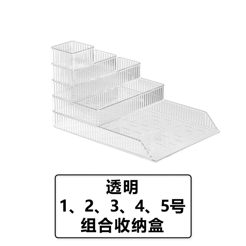 Caja organizadora transparente para cosméticos, productos de cuidado de la piel y perfumes, para lavabo o escritorio, con cajón y estante integrado.
