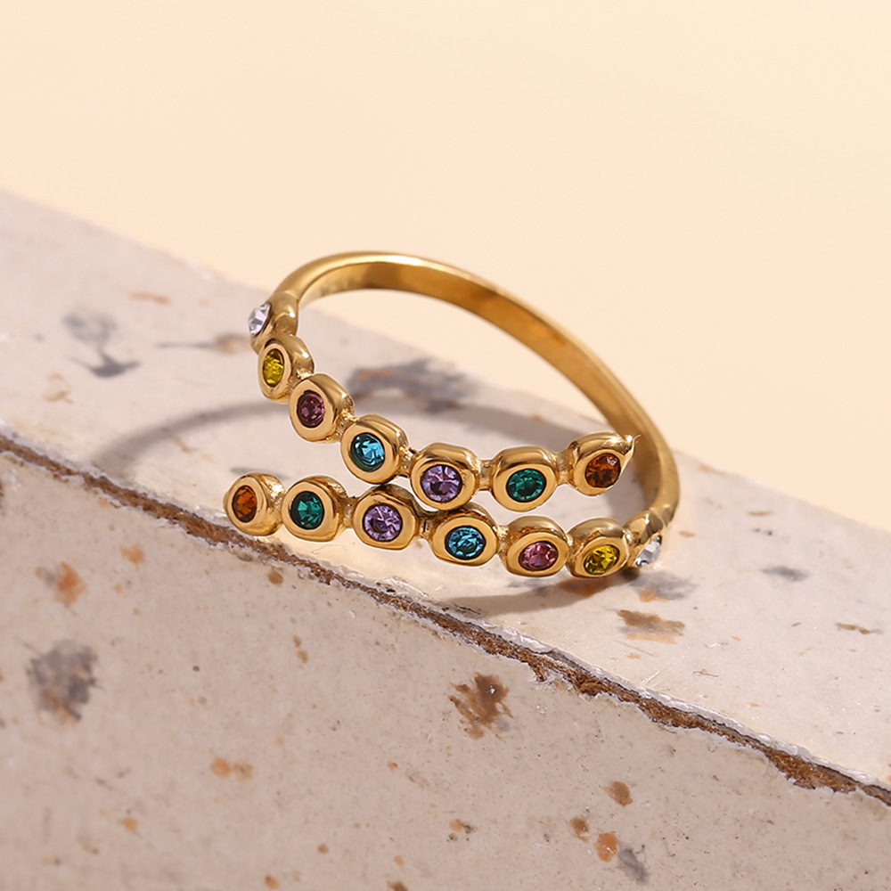 Micro-inlaid Rhinestone Stainless Steel Ring