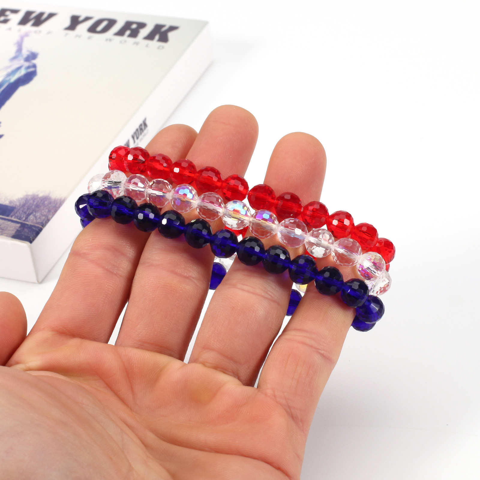 Wholesale Jewelry Simple Style Classic Style American Flag Artificial Crystal Alloy Soft Clay Beaded Bracelets display picture 12