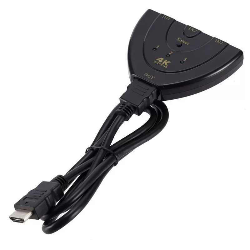 厂家高清HDMI 带线 无线 切换器  猪尾巴三进一出3 to 1分配器 4K