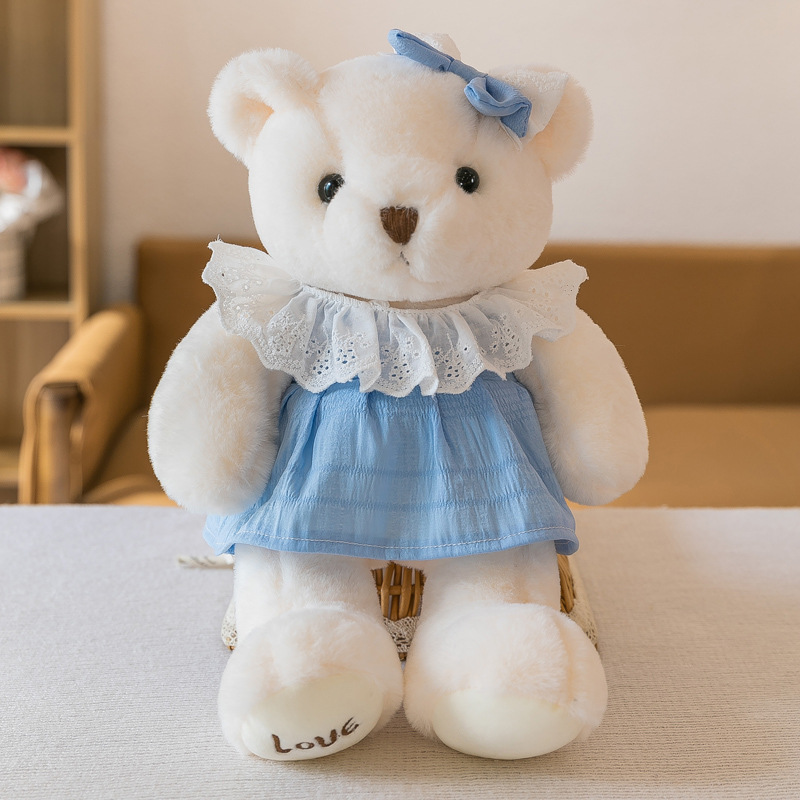 Nueva flor falda oso muñeca pareja oso juguete de peluche regalo del Día San Valentín regalo mano calmante