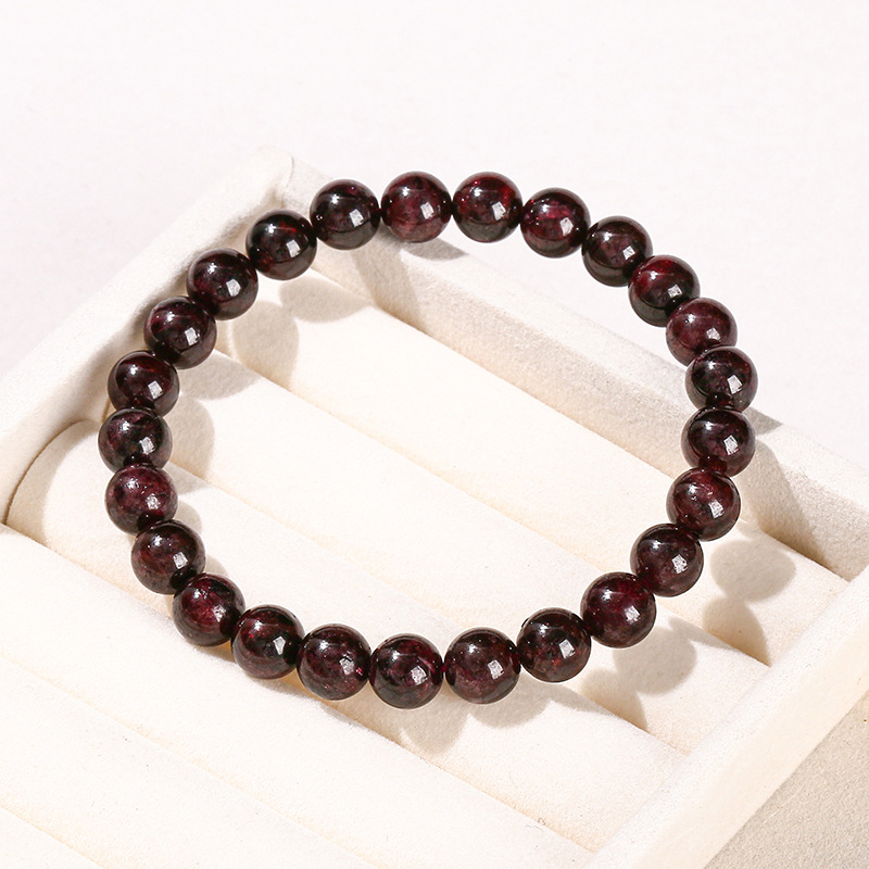 jingzhou jewelry 1a natural garnet bracelet fashion simple girlfriend gifts crystal round beads bracelet wholesale