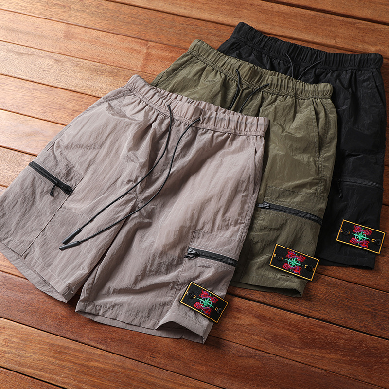 Summer Men's Outdoor Mountain Style Thin Quick-Dry Breathable Comfortable Loose Casual Cargo Pocket Shorts Knee-Length Trendy