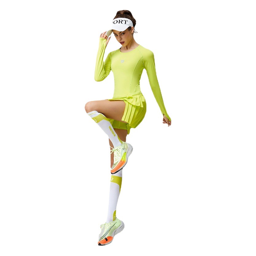 Falda corta deportiva falda falsa de dos piezas para correr falda de verano de las mujeres de secado rápido que cubre la cadera anti-exposición transpirable tenis yoga culottes