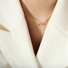 气质小扭管波浪形吊坠项链女小众设计钛钢气质不掉色圆蛇链首饰