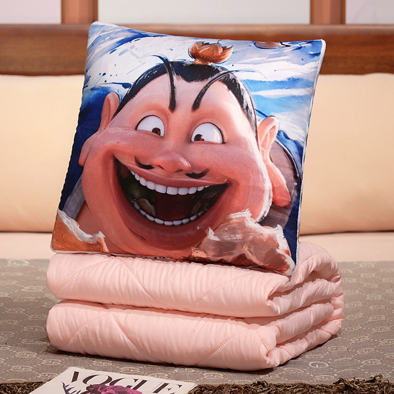 Nezha almohada de abrazo de doble propósito, almohada de siesta plegable de oficina gruesa, almohada de cojín de coche 2 en 1 regalo