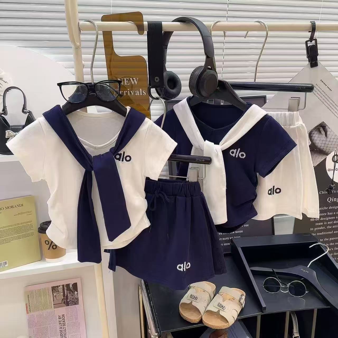 女童夏季韩版休闲薄款短袖T恤短裙套装中大童洋气半身裙儿童夏装