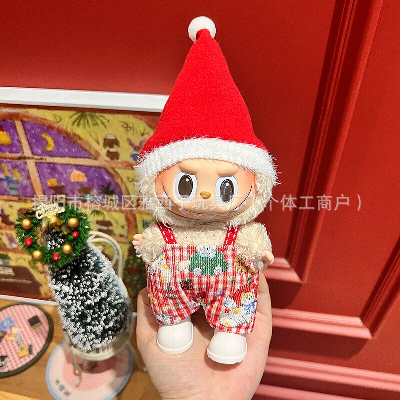 仅衣服适用于拉布布娃衣一二三代labubu挂件毛绒公仔毛衣圣诞娃衣|undefined