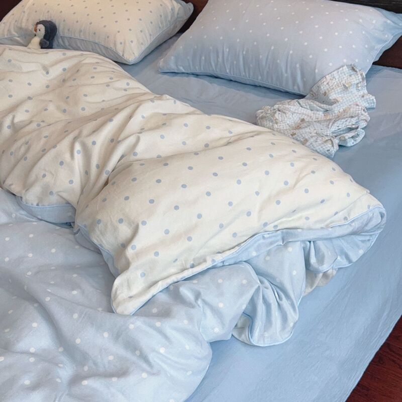 Popular Cotton Double-Layer Yarn Four-Piece Set with Inlaid Edges, Class a Pure Cotton, Soft and Breathable Student Dormitory Three-Piece Set Wholesale Popular Cotton Double-Layer Yarn Four-Piece Set with Inlaid Edges, Class a Pure Cotton, Soft and Breathable Student Dormitory Three-Piece Set Wholesale