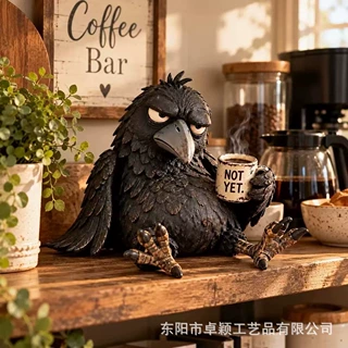 跨境新品Gothic BirdSculpture哥特式鸟类雕塑乌鸦树脂工艺品摆件