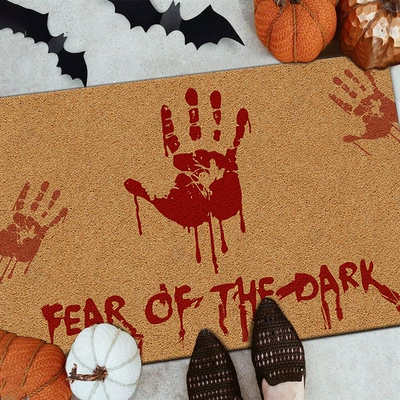 Avtomobil döşəmə paspasları — Pumpkin Head Mat Carpet - rz-bloody-2-40-60cm-skin-friendly-suede