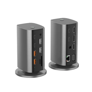 跨境笔记本type-c拓展坞千兆8k立式桌面扩展器集线器16合1HUB8K