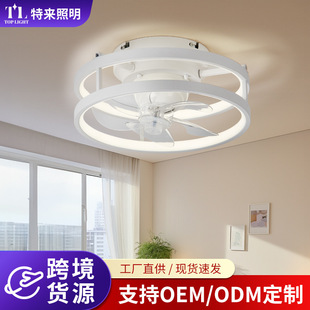 Bedroom Fan Light 360 Degree Shaking Head Variable Frequency Ceiling Fan Light Restaurant Living Room Silent Ceiling Fan Light Zhongshan Lighting