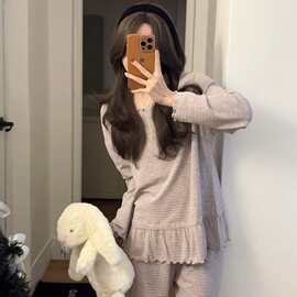 圆领荷叶边莫代尔系列睡衣 软糯亲肤宽松居家服套装