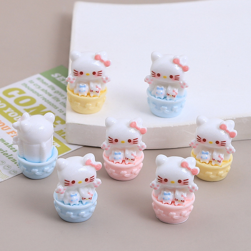 立体かわいい猫ケーキクリエイティブ手作り diy クリーム接着剤樹脂小物アクセサリーホールシューズバックルジュエリー材料|undefined