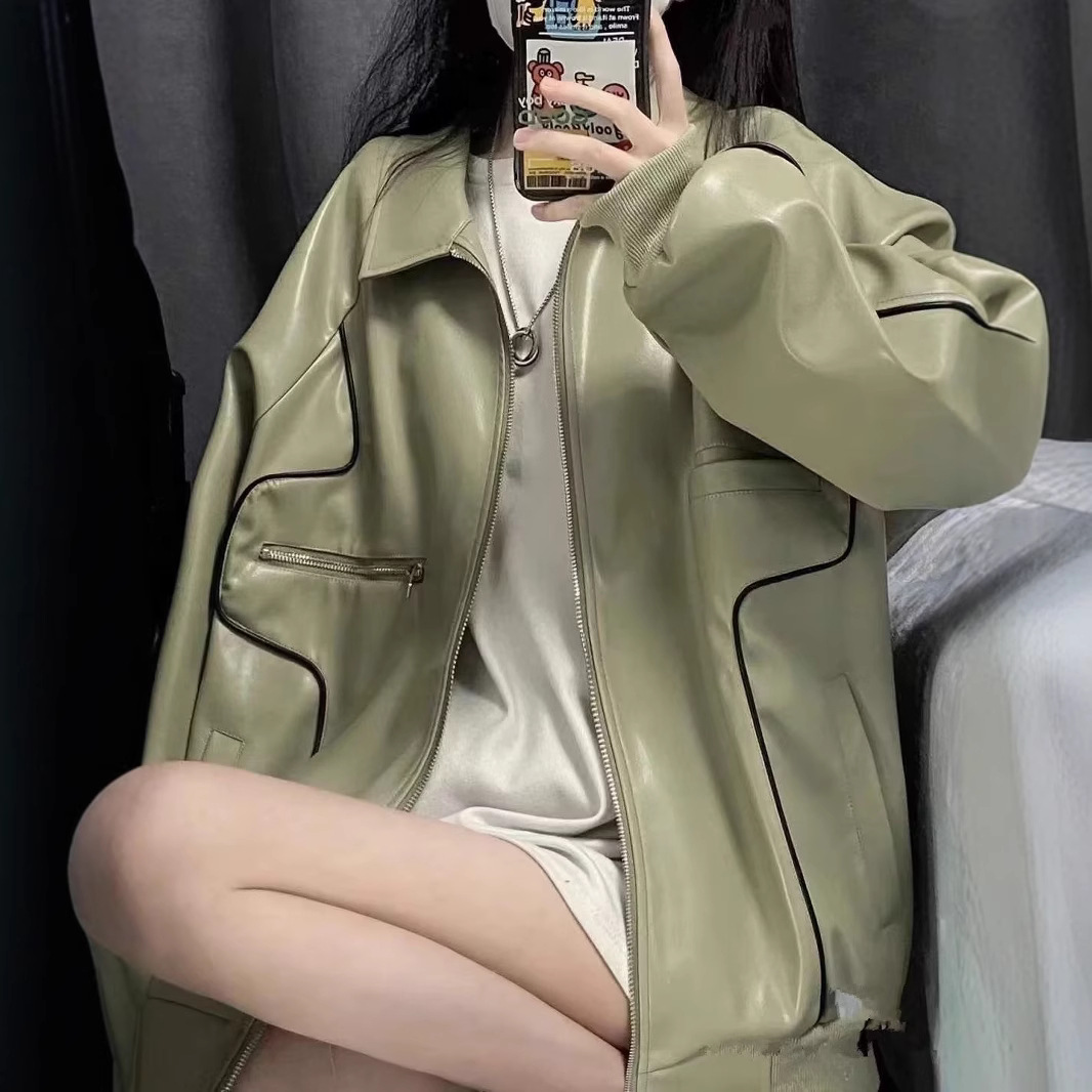 Padrino chaqueta de cuero de locomotora de gran tamaño nicho, chaqueta de cuero de guangzhou, chaqueta de cuero retro americana.