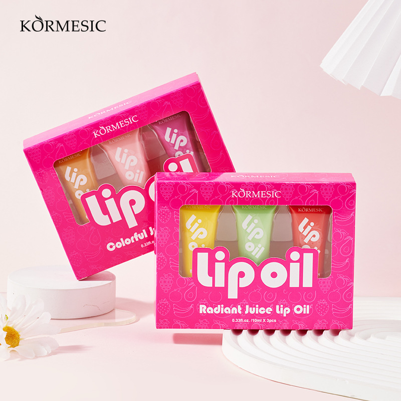 KORMESIC Bright Juice Lip Oil 10ml + 10ml + 10ml Lip Oil Softening And Moisturizing_voghion.com