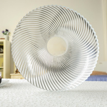 青苹果透明玻璃果盘  欧式螺纹水果盘 餐厅酒吧KTV家用零食小吃碟