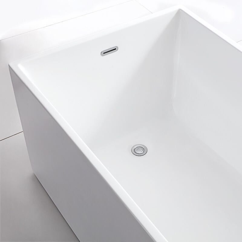 Hogar bañera acrílico inodoro independiente cilindro cuadrado borde fino bañera B & B Hotel cilindro integrado