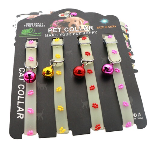 Pet glow-in-the-dark silicone pet cat and dog collar luminous and light-absorbing style