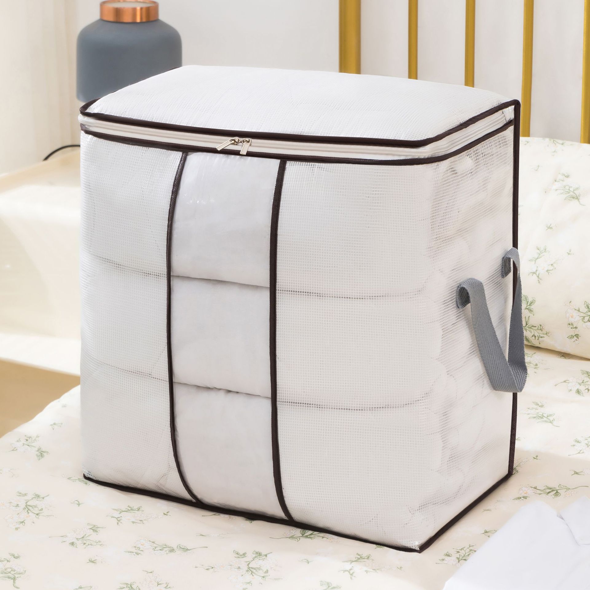 Nylon Mesh Storage Organizer Dustproof Moistureproof Clothing Quilt Moving Packing Bag_voghion.com