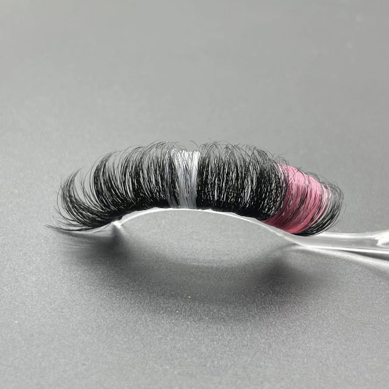 Nueva recomendar enano 20MM color de fibra química pestañas falsas Navidad etapa de maquillaje pestañas gruesas pestañas de Europa y América