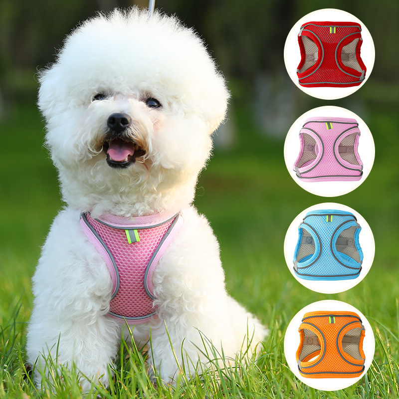 Factory Direct Sales of Breathable Pet Harnesses, Reflective Harnesses for Cats and Small Dogs, Pet Supplies