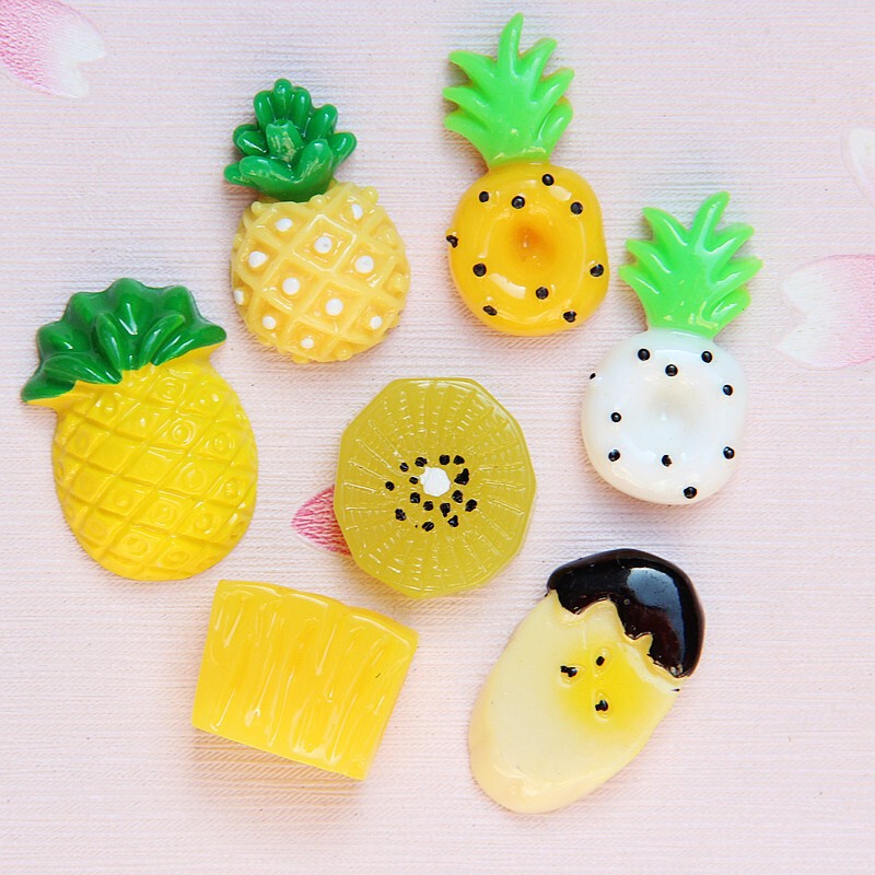 夏のシミュレーション樹脂パイナップルキウイバナナの果物の部品diy子供のヘアピンのカチューシャのアクセサリーの部品|undefined