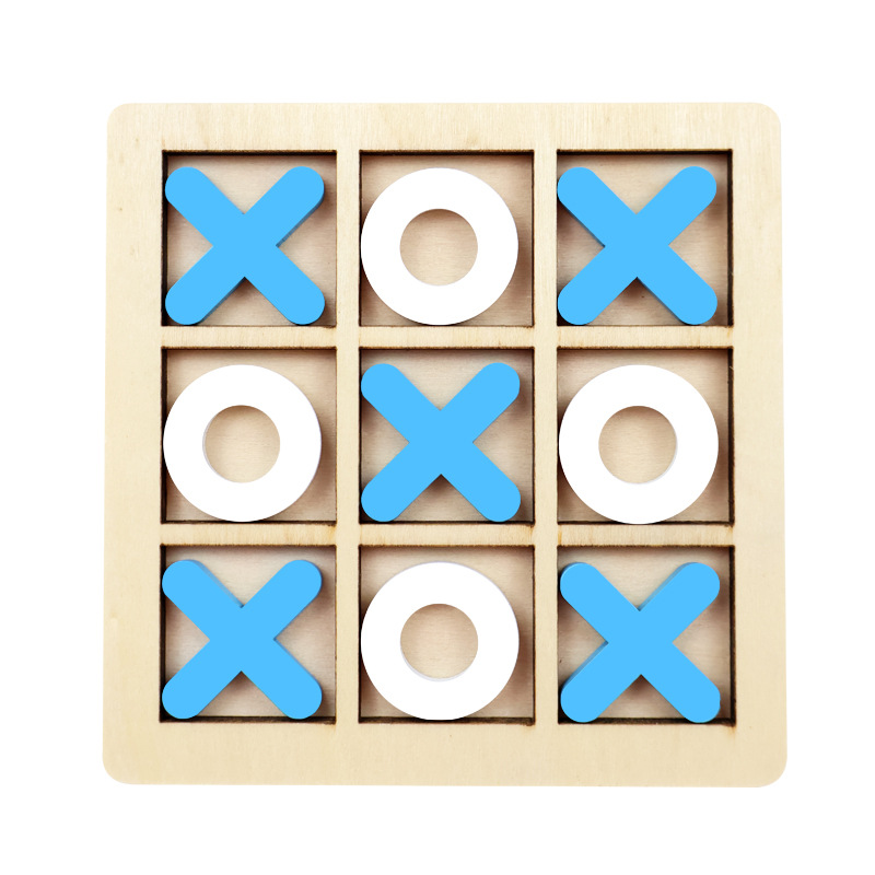 XO de madera de tres piezas tic-tac-toe educación temprana para niños juguetes educativos ocio batalla juego de mesa bloques de construcción juguetes de ajedrez interactivos