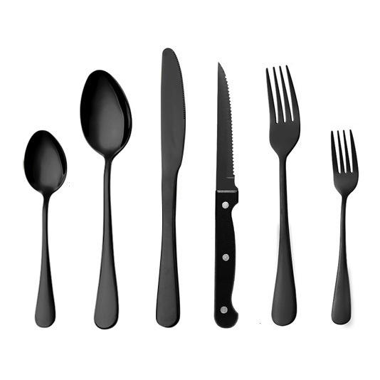 Amazon ステンレス鋼のナイフ、フォーク、スプーン 24 点セット デザート スプーン 1010 洋食器セット ファミリー レストラン ステーキ ナイフとフォーク|undefined