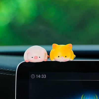 Decoration Cartoon Lying Doll — Car ornaments - piggy-corgi-two-pack