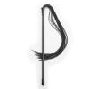 Rubber tassel black long handle whip