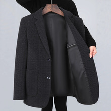 爸爸西装外套秋装中年男士2025新款单西夹克中老年春秋季休闲西服