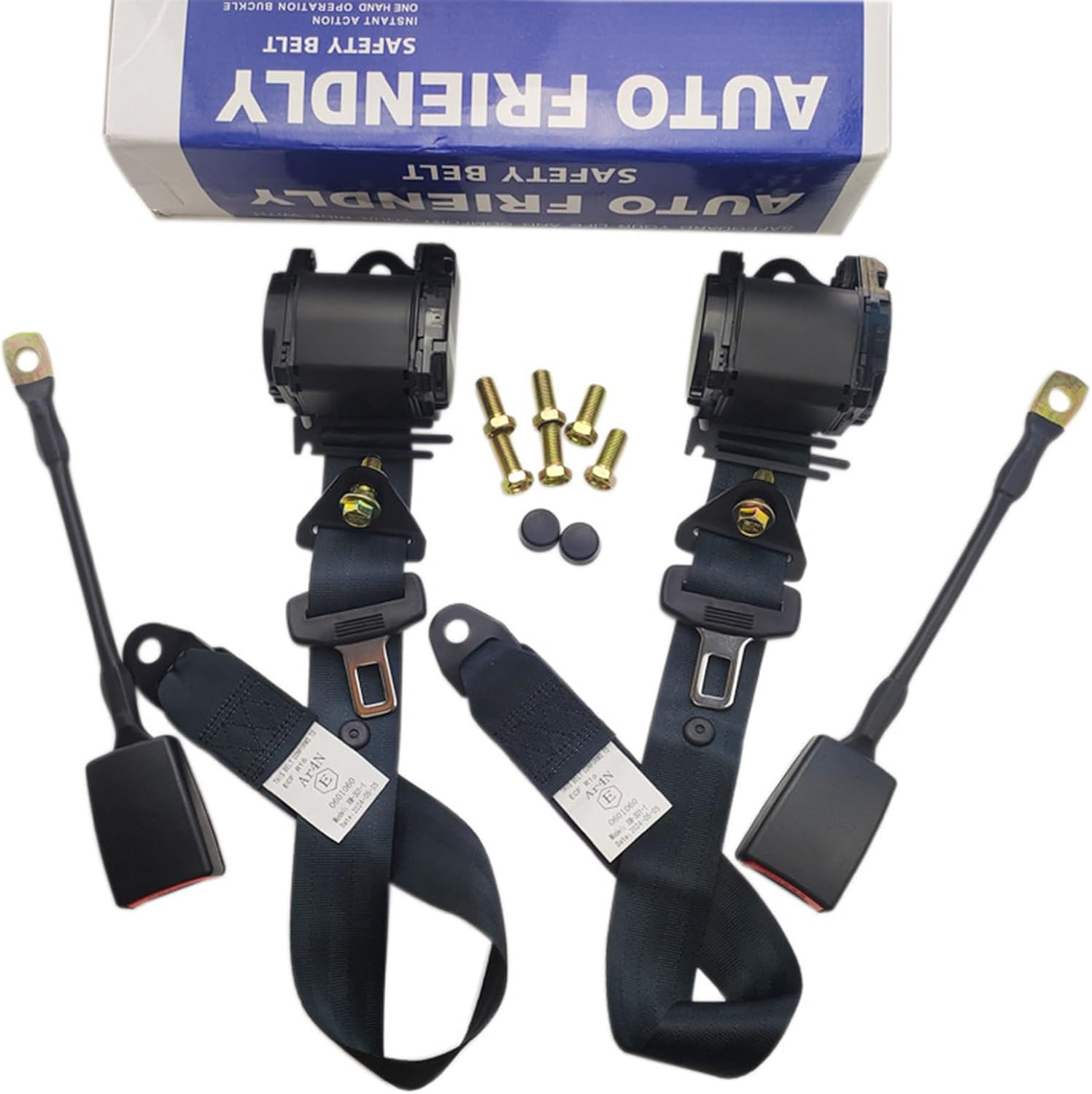 Three-Point Safety Harness Suitable for Go-Kart Clubs, Cars, and Small Vans. Adjustable Retractable Safety Harness
