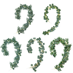 尤加利花條仿真花假花藤條塑料花吊頂裝飾花藤花串網紅綠植物藤蔓